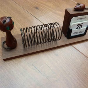 Wooden Cat and Mouse Vintage Perpetual Calendar and Letter Rack 1960s vintage Novelty calendar