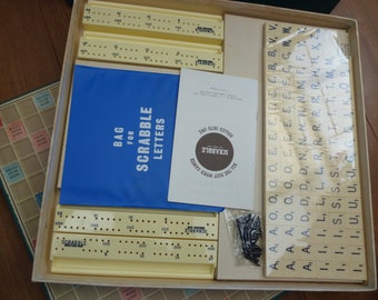 Vintage BRAILLE Deluxe Scrabble set, Unplayed with Turntable Board and Scoring Racks, complete game by Spear's Games in very good condition