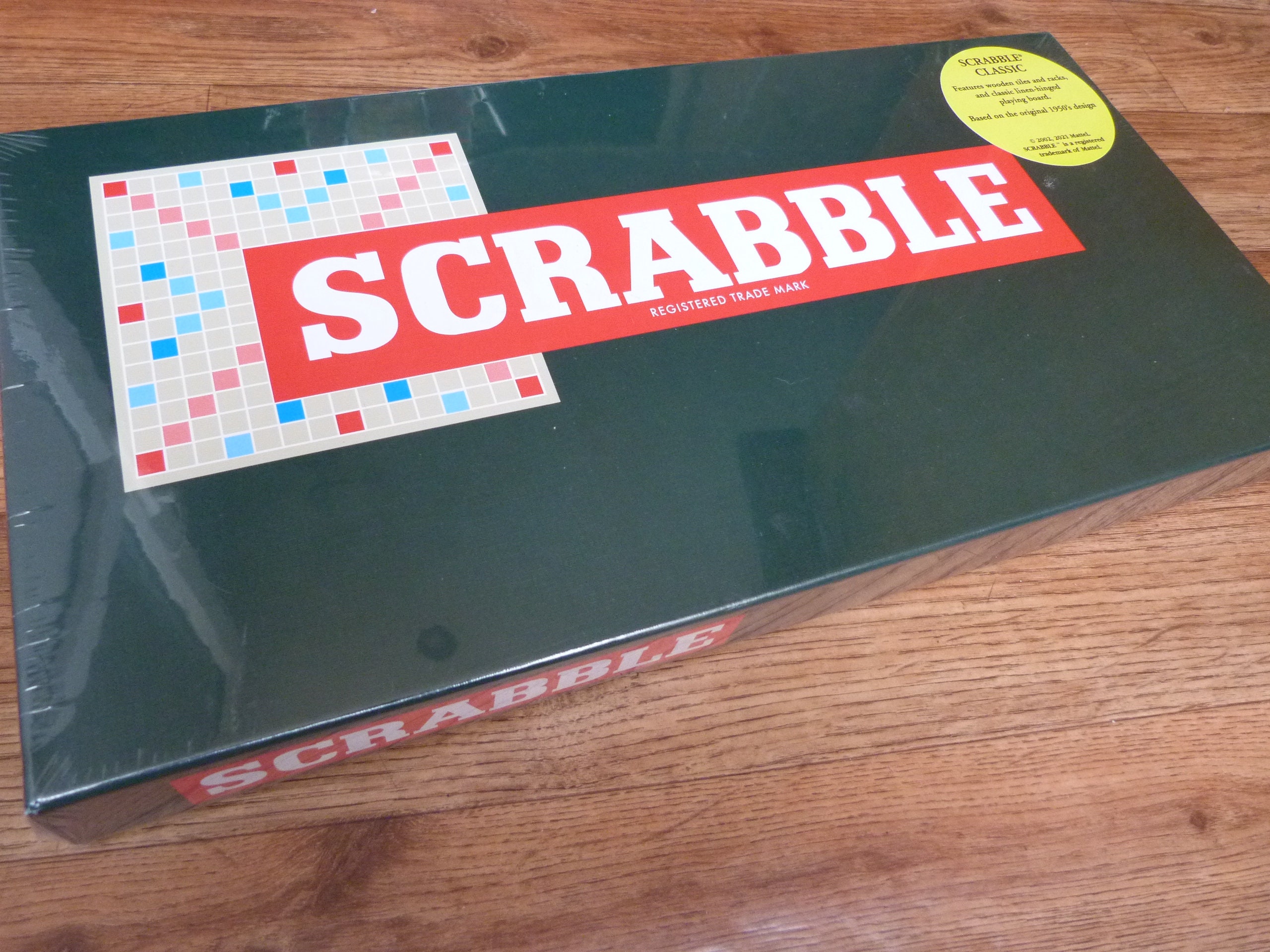 SEALED Scrabble Classic Complete Game With Wooden Letters Green