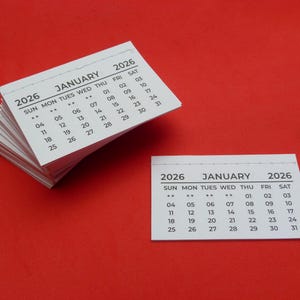 2026 Mini Calendar Tabs Pack of 20, 50 or 100 Small (less Than 3x2 Inch ...