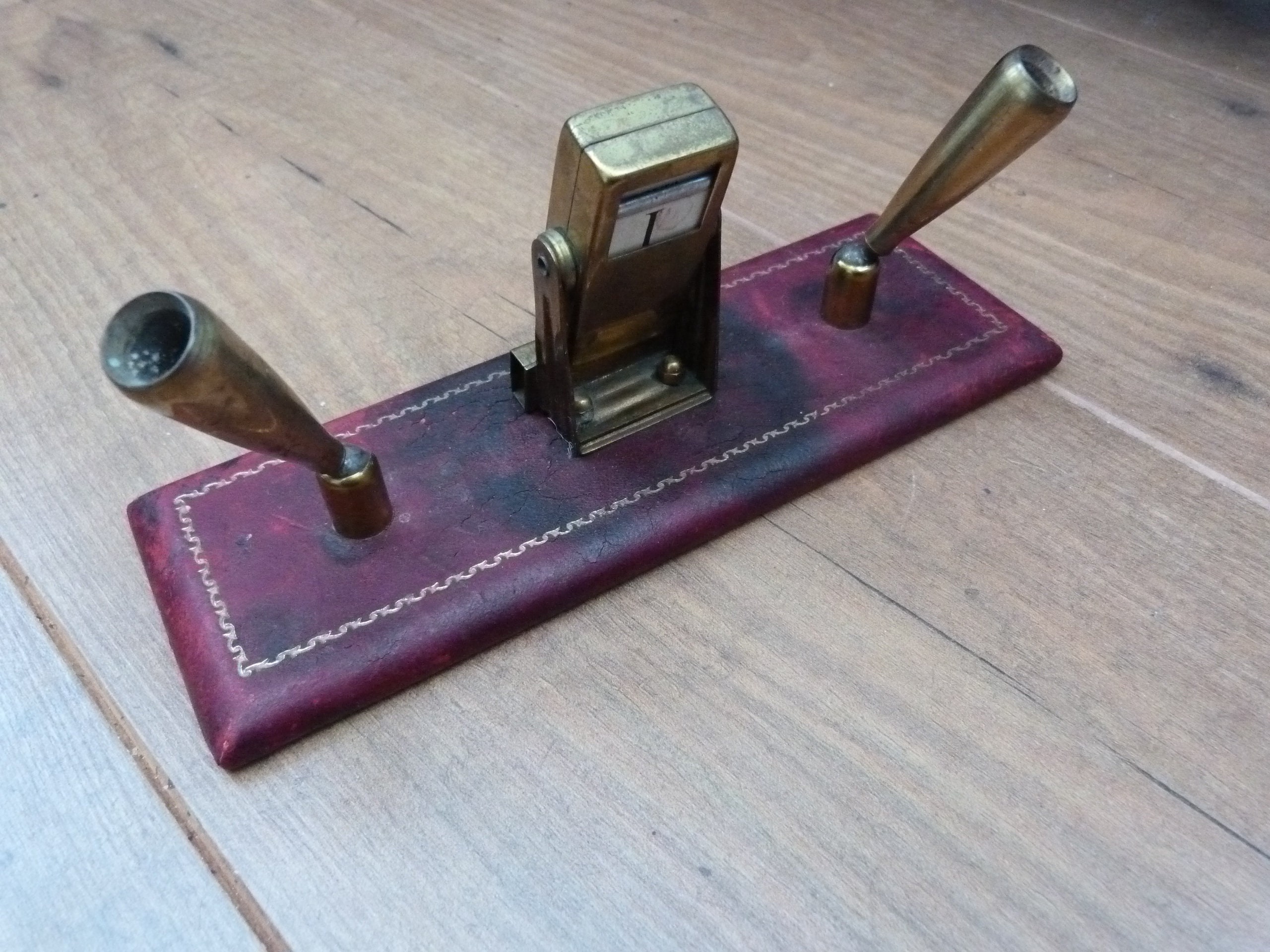 vintage-perpetual-calendar-desk-calendar-burgundy-leather-with-etsy-uk
