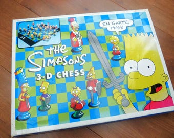 Vintage the Simpsons 3D Chess Set With Folding Board Complete With