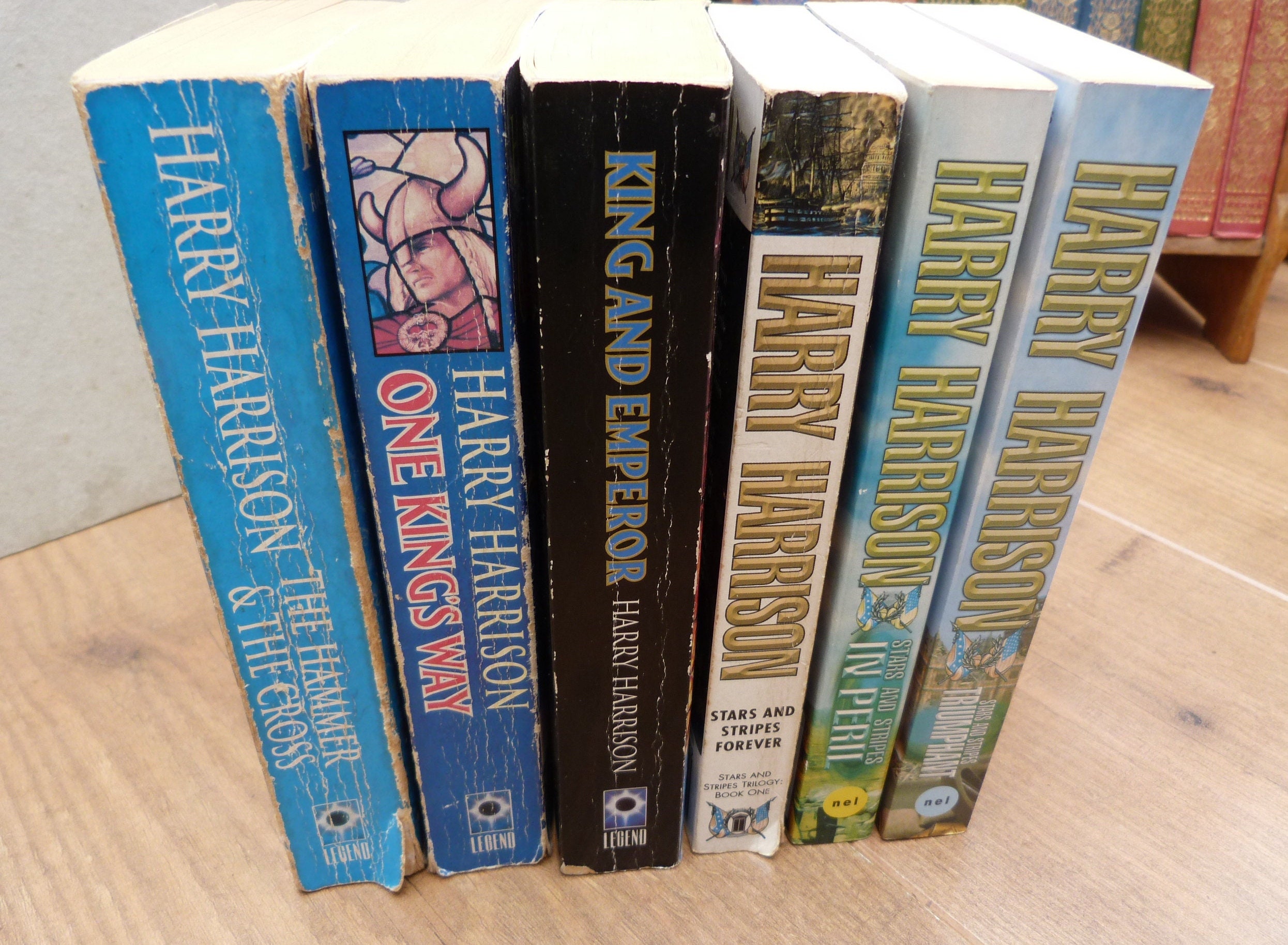 Harry Harrison Lot of 6 Books Stars and Stripes and Hammer and Cross Trilogies Complete Alternate History First Edition Paperback Books