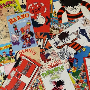 The Beano Comic Postkarten 4er Packs 12 oder 24 Illustrationen Lucky Dip Vintage Bunt Britische Comic Kunst