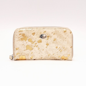 Cartera de piel de vaca, Cartera de cuero, Cartera con estampado animal, Cartera grande para mujer, Cartera hecha a mano