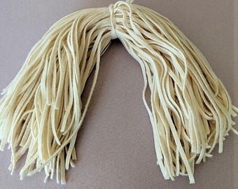 Rug Hooking Strips NATURAL #6 Cut 100 ct. 18" long #100 Dorr Mill Wool