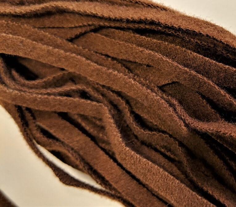BROWN NE Wool Strips #6221 #8 Cut 18" Long 50 Ct. Dorr Mill for Rug ...