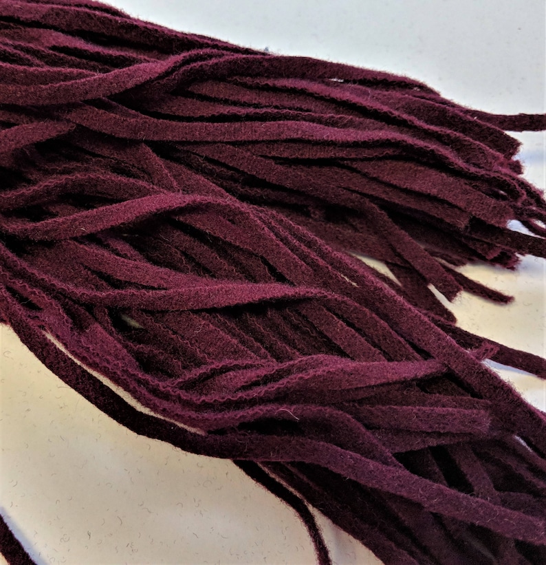 Burgundy Vintage Wool Strips for rug Hooking 100 Strips 18 Long Hand Cut with Precision from Vintage Collection