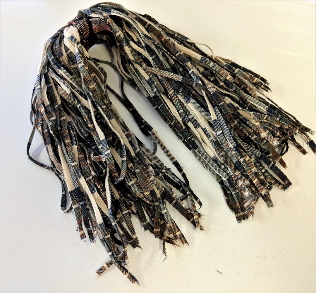 Gray Toned Plaid Wool Strips Rug Hooking Material Blade #6 Cut 100 ...