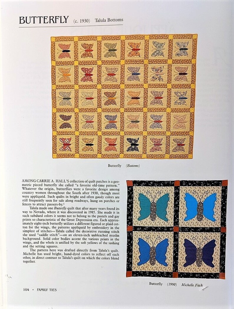 Family Ties Old Quilt Patterns From New Cloth Nancilu Butler Burdick First Edition 1991 Free Shipping - 