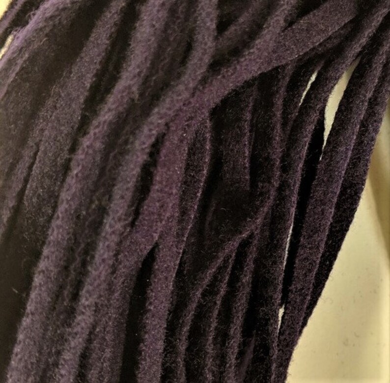Wool Strips Eggplant Dorr Mill Wool Strips for Rug Hooking Number 6 Blade Cut Felted 100 Strips 18 Inches Long