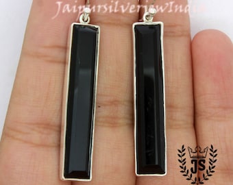 Black Onyx Earrings, Long Onyx Dangle Earrings, Genuine Solid 925 Sterling Silver, Black earrings, Handmade Jewelry, Gift, Gemstone Earrings