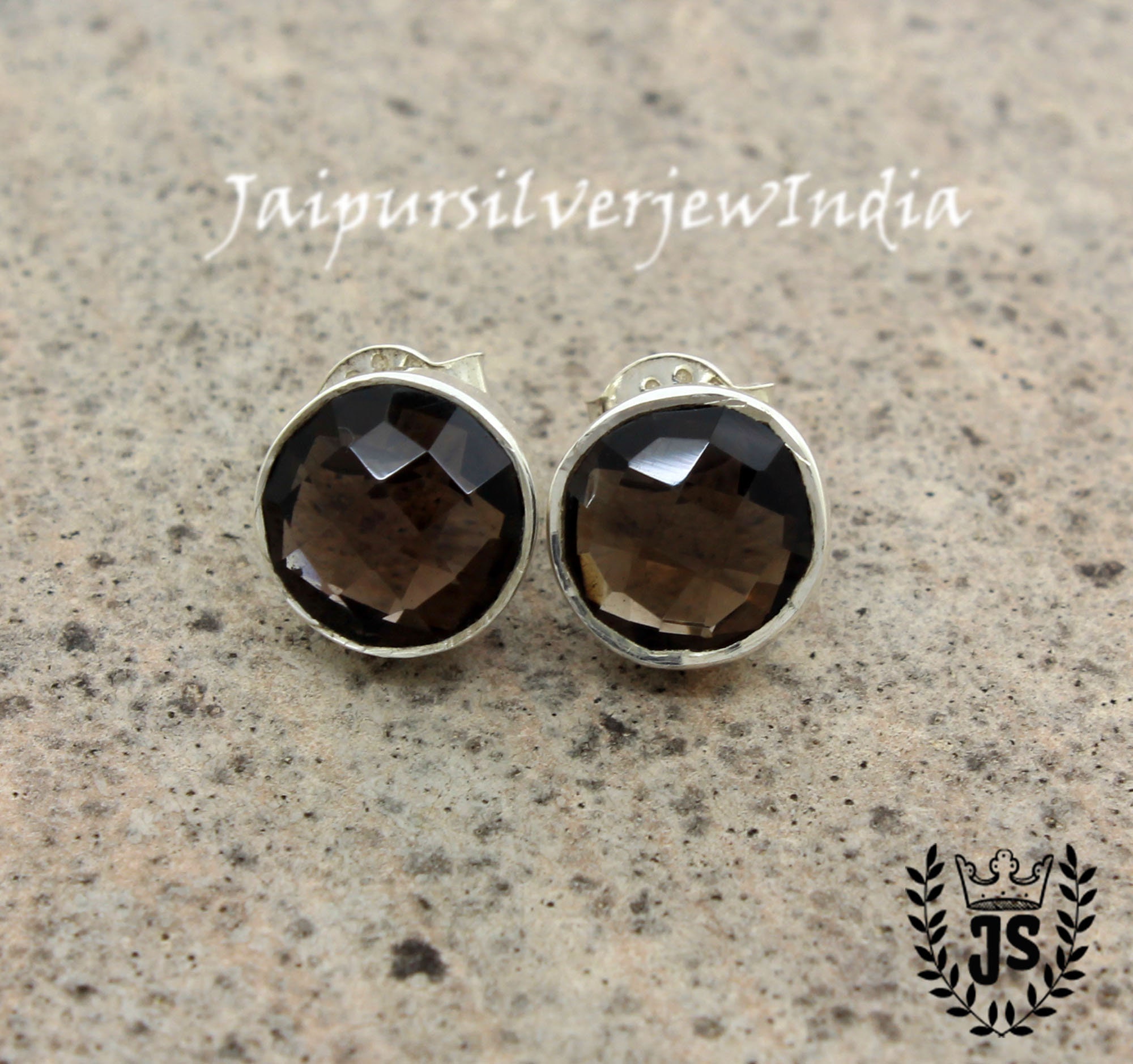 Smoky Quartz Studs - Post Earrings - Urban Carats