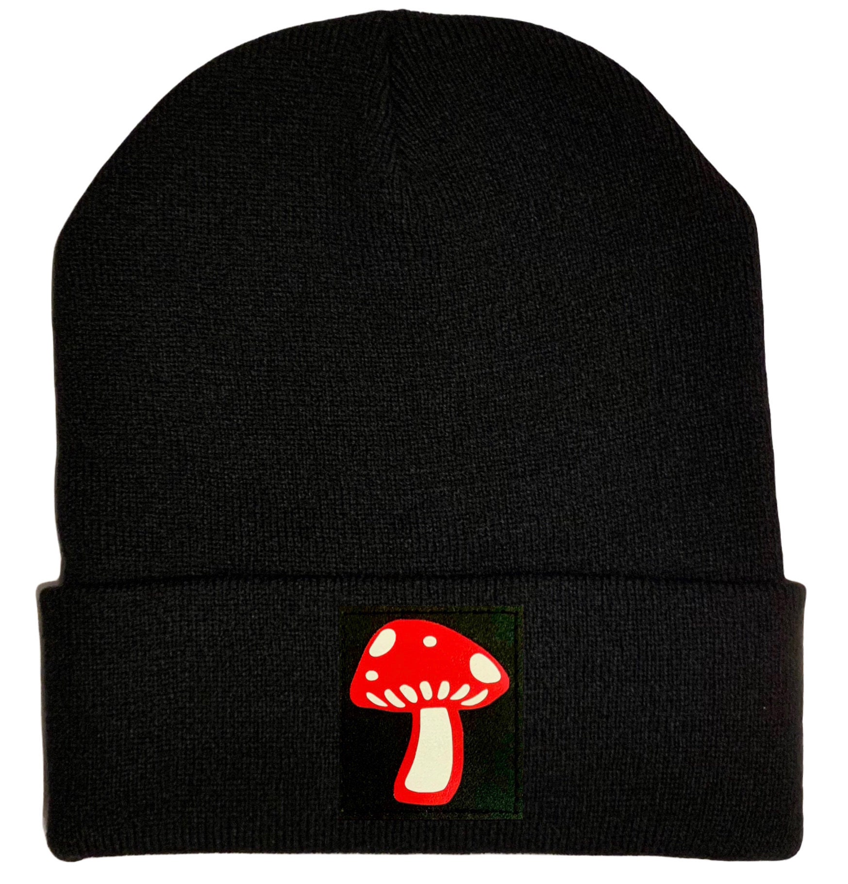 'Rotten to the Gore' Red and Black Cuffed Beanie