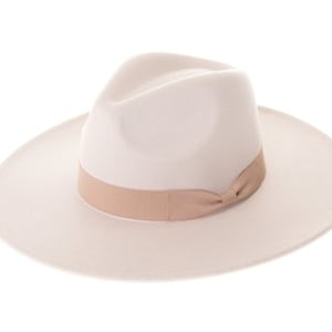 Ivory Vegan Felt Panama Hat - Fedora - Brede Rand - Platte Rand - Stijve Rand Heren Dames Unisex Fashion Hat