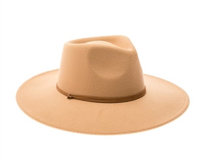 Vegan Felt Rancher Hat, Ivory W Chin Cord - Unisex Style 
