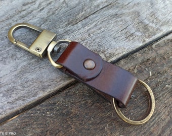 Engraved bronze leather key chain, leather key holder, christmas, christmas gift