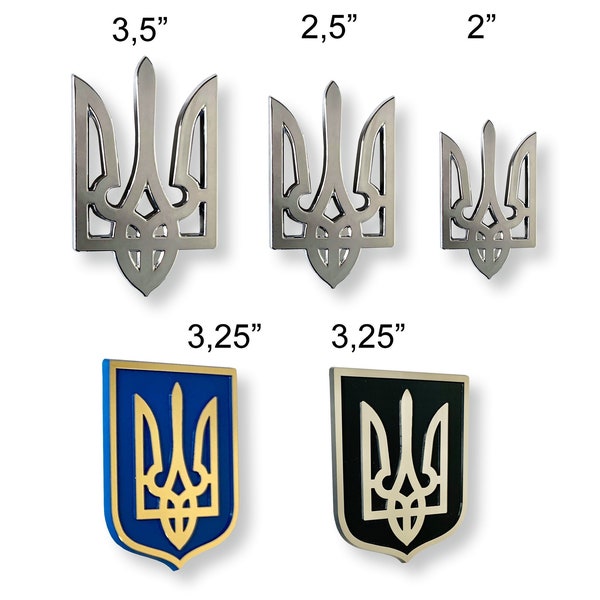 Ukrainian Trident/Тризуб Car Bumper Sticker Chromed Emblem Auto Decal