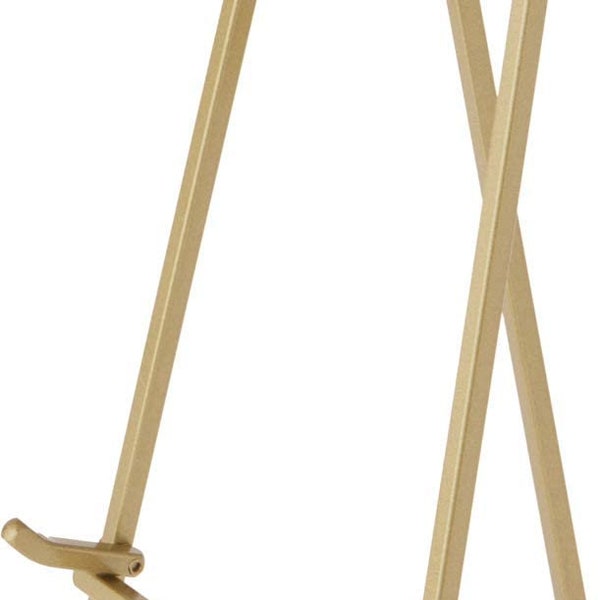 Bard's Satin Gold-Toned Metal Easel, 9.5" H x 5" W x 5" D