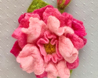 Wool Felt Flower Brooch,Hand Felted Brooch, Accessory,Jewelry, Gift, Pin #1P