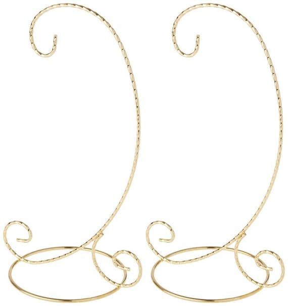 Large 12" H x 5" W x 8" D Pack of 2 Bard's Gold-toned Ornament Stand 