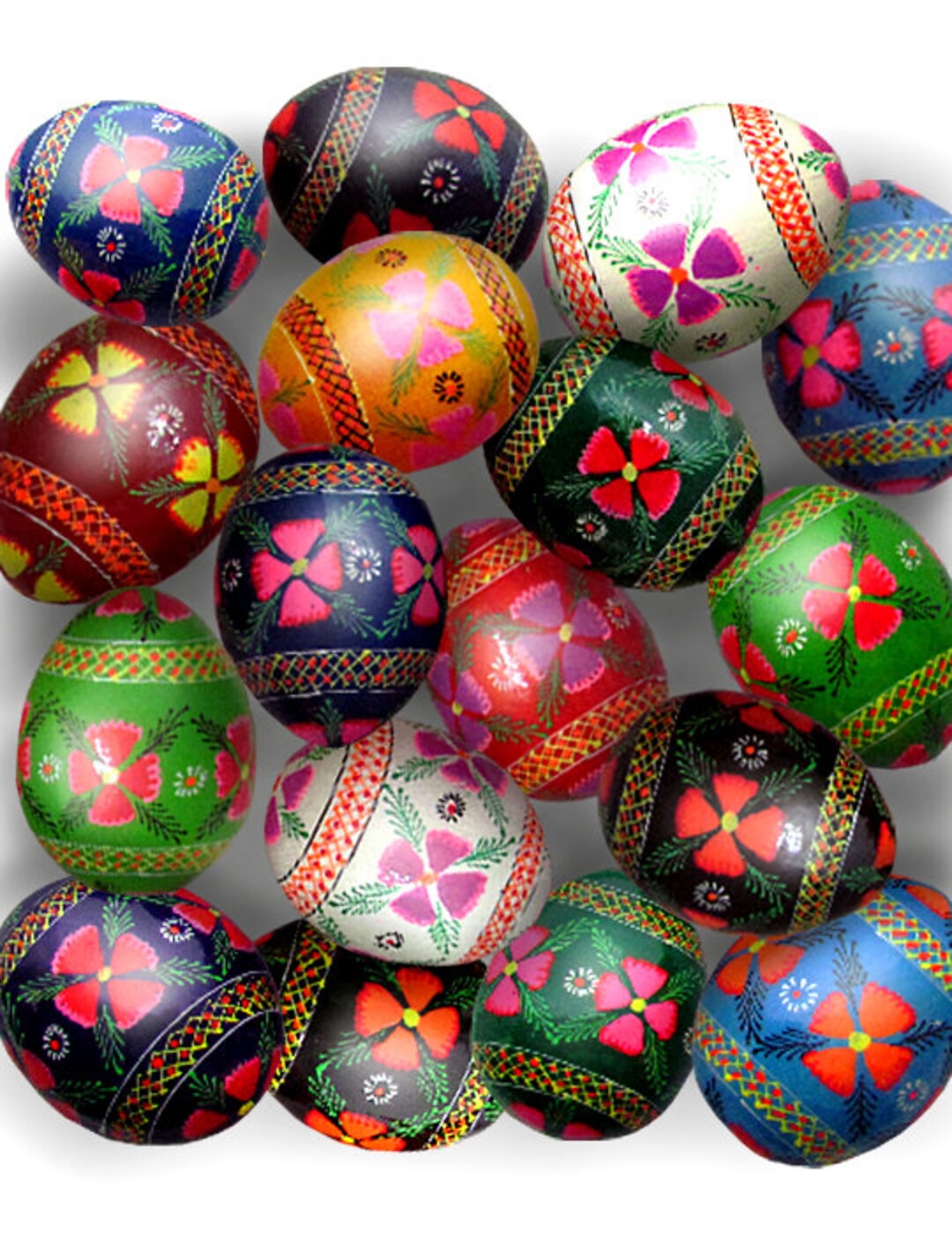 Set of 6 Assorted Wooden Regular Size Painted Ukrainian Easter Eggs ...