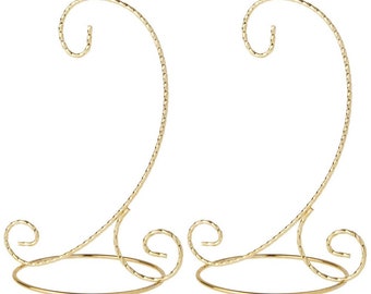 Pack of 2 Bard's Twisted Gold-Toned Ornament Stand, Small, 7.5" H x 5.125" W x 5.125" D