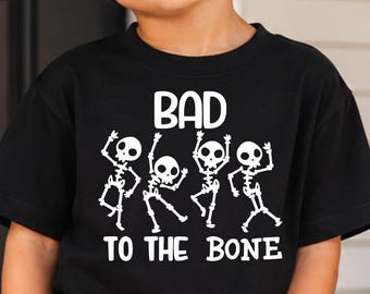 Bad to the Bone SVG PNG, Halloween Skeleton Design, Spooky Shirt SVG, Halloween Shirt png, Skull svg dxf eps, Cricut Cut File