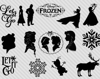 Lot de svg congelés, clipart congelés, fichiers coupés svg congelés, silhouette congelée, TÉLÉCHARGEMENT IMMÉDIAT