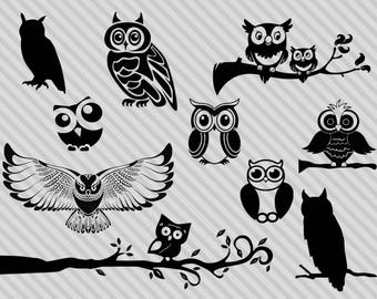 Download Free Owl Silhouette Etsy SVG Cut Files