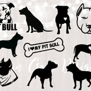 Pit bull SVG Bundle - pit bull svg - Dog Svg - pit bull clipart - svg file for silhouette - svg file for cricut
