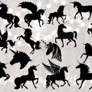 Unicorn svg bundle, Instant download, unicorn silhouette svg