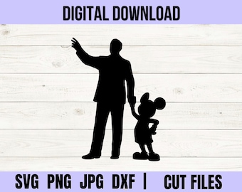 Walt and Mouse svg, Partners Statue, Man and Mouse, svg, png, dxf, jpeg, Digital Download, Cut File, Cricut, Silhouette, Glowforge