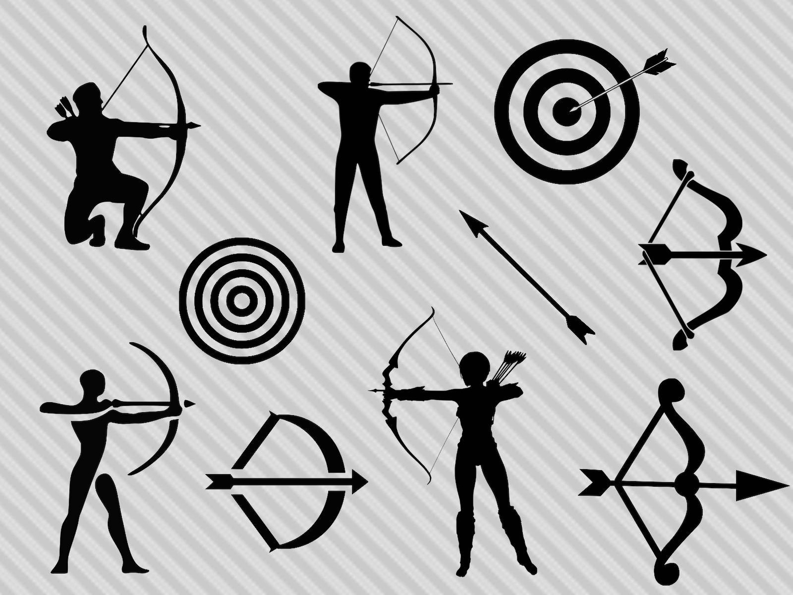 Archery svg bundle archery clipart archery silhouette bow Etsy