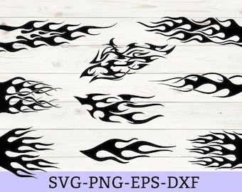 Flame svg bundle, flame clipart, flame silhouette, cut files for cricut and silhouette, printable, png, dxf