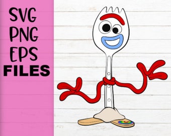 Forky SVG Bundle, LAYERED, Eps, Png bestanden, Forky Clipart, Speelgoed verhaal svg, Cricut bestand svg, png, eps