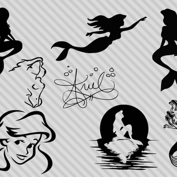 The little mermaid svg bundle, Ariel's signature svg, little mermaid clipart, png, svg