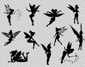 Tinkerbell svg cut files, tinkerbell silhouette svg, tinkerbell clipart, fairy svg, png, printable