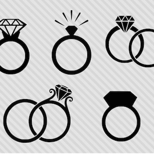 Verlobungsring svg, Verlobungsring Clipart, Hochzeit svg, Diamant ring svg, Silhouette, Diamant Ring Clipart