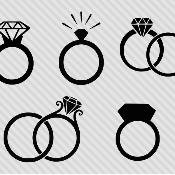 Engagement ring svg, engagement ring clipart, wedding svg, diamond ring svg, silhouette, diamond ring clipart