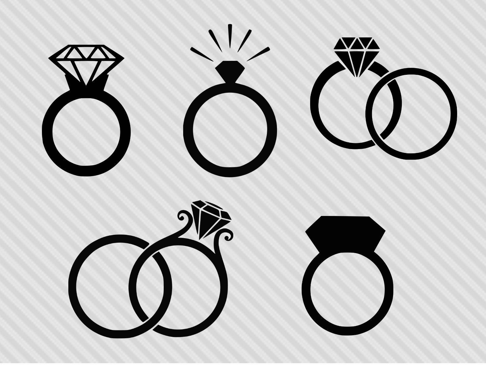 Engagement Ring Svg, Engagement Ring Clipart, Wedding Svg, Diamond Ring ...