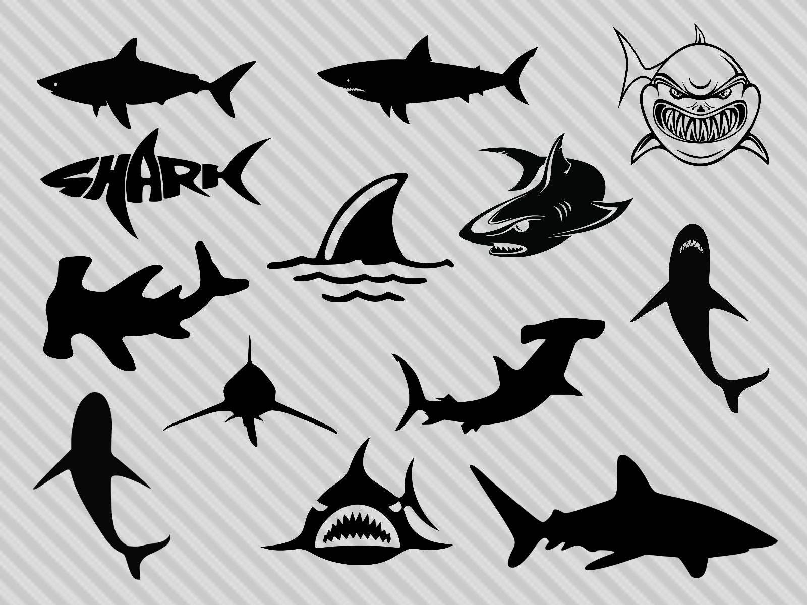 Download Shark svg bundle shark clipart shark silhouette svg | Etsy