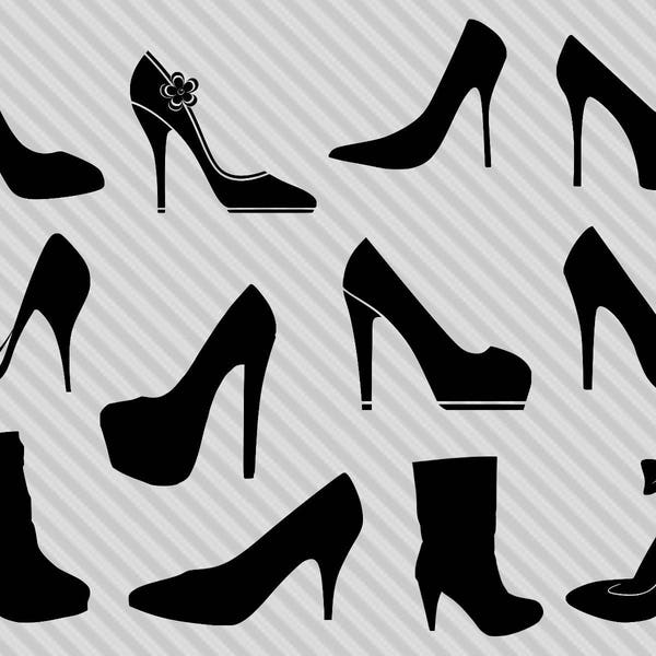 High heels svg bundle, high heels clipart, high heel silhouette, dxf, png