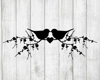 Love birds svg, wedding birds svg, anniversary birds svg, png,heart, cut files for cricut and silhouette.