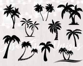 Palm tree silhouette svg bundle, palm tree clipart,dxf,png