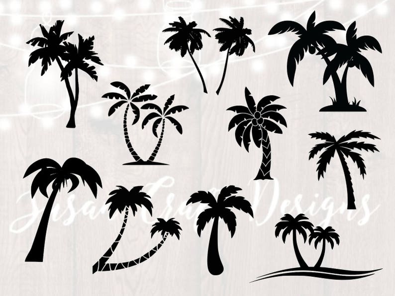 Download Palm tree silhouette svg bundle palm tree clipartdxfpng | Etsy