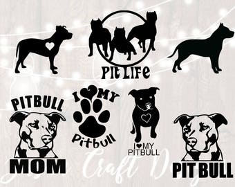 Pitbull svg, pitbull png, vector, cut files for cricut sihouette