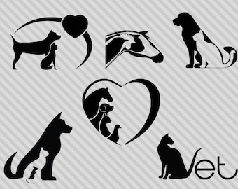Paquete de SVG de veterinario, clipart de veterinario, animales SVG, veterinario SVG, dxf, png