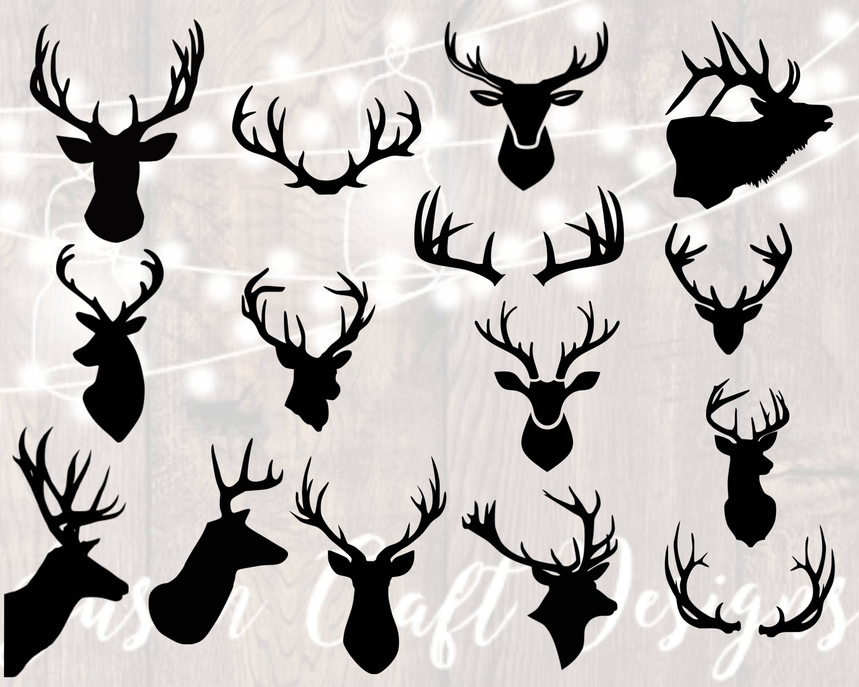 Hirsch Kopf Silhouette Svg Bundle Geweih Silhouette Svg Jagd | Etsy