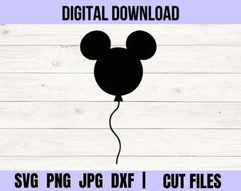 Mouse Balloon svg, Mouse Ears, Mouse Balloon, svg, png, dxf, jpeg, Digital Download, Cricut, Silhouette, Glowforge, Svg files for cricut